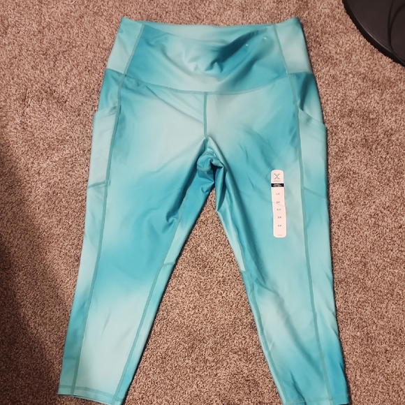 Xersion Teal Crop Leggings - Picture 1 of 4